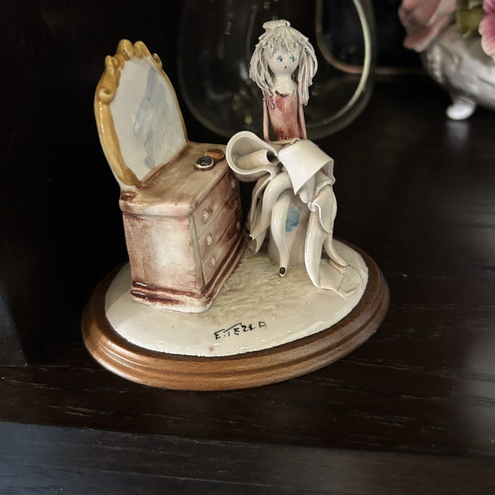 Vintage Italian ceramic figurine signed by artist E. Tezza