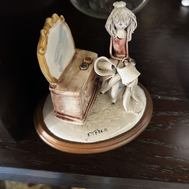 Vintage Italian ceramic figurine signed by artist E. Tezza