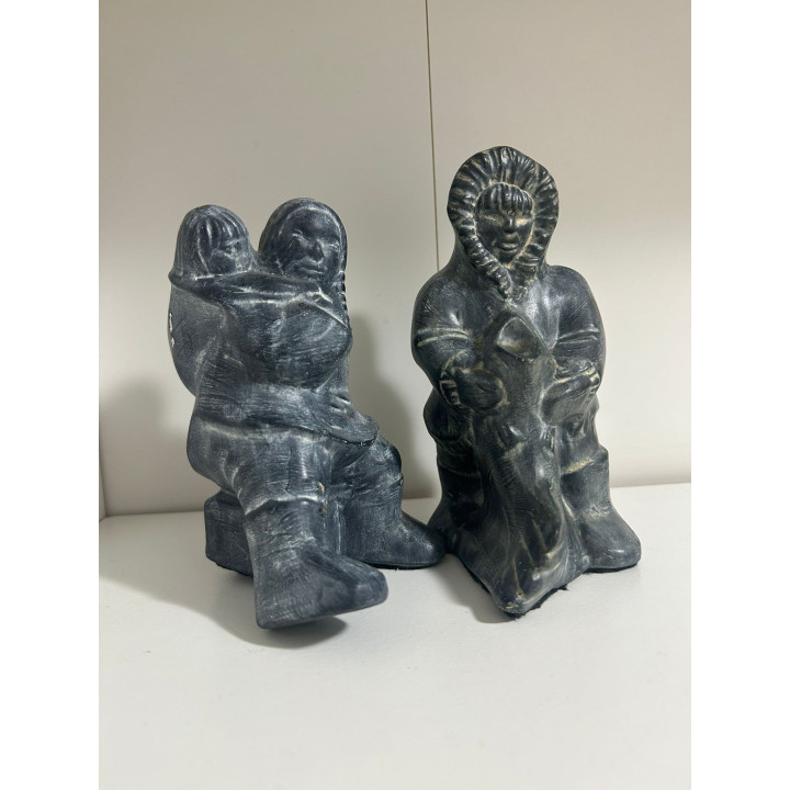 Vintage Inuit Couple Figure Sculpture Canada