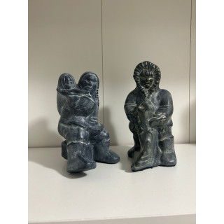 Vintage Inuit Couple Figure Sculpture Canada