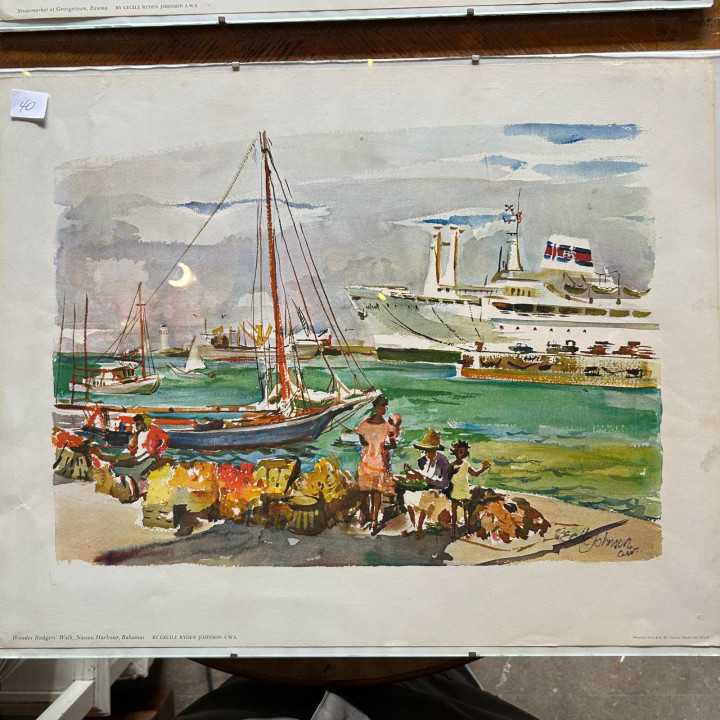 Vintage Cecilie Johnson watercolour arts