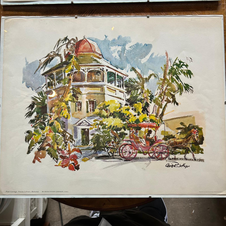 Vintage Cecilie Johnson watercolour arts